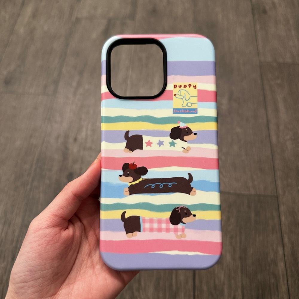Colorful Dachshund iphone 14 pro max case